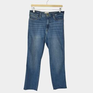 Frame Denim Le Sylvie Slender Straight Women's 31 x 26 Blue Jeans Raw Hem